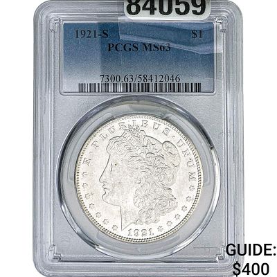 1921-S Morgan Silver Dollar PCGS MS63