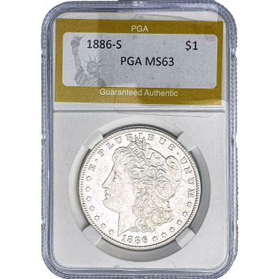 1886-S Morgan Silver Dollar PGA MS63