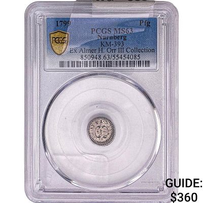 1799 Nurnberg 1 Bi Pfennig PCGS MS63