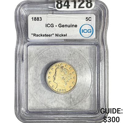 1883 Liberty Victory Nickel ICG Genuine Racketeer