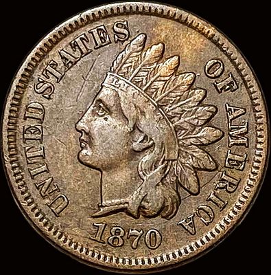 1870 Indian Head Cent NEARLY UNCIRCULATED
