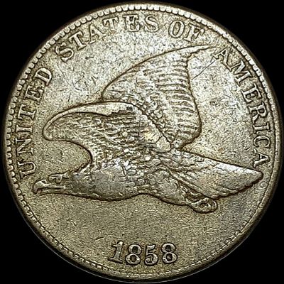 1858 Copper-Nickel Flying Eagle Cent NEARLY UNCIRCULATED. 1858 Copper-Nickel Flying Eagle Cent 