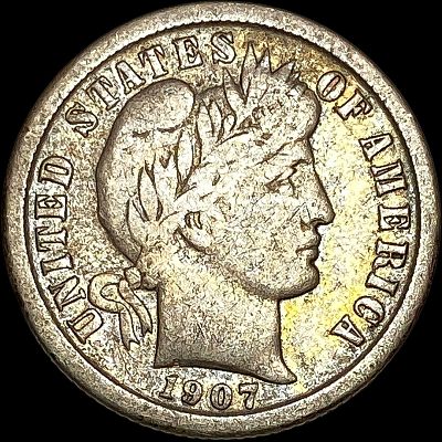 1907-O Silver Barber Dime LIGHTLY CIRCULATED