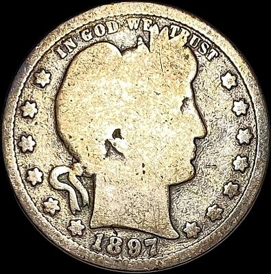 1897-S Silver Barber Quarter NICELY CIRCULATED. 1897-S Silver Barber Quarter NICELY CIRCULATED
