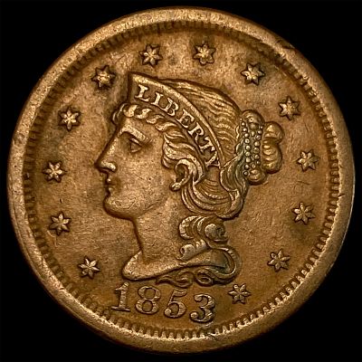 1853 Braided Hair Large Cent CLOSELY UNCIRCULATED. 1853 Braided Hair Large Cent CLOSELY UNCIRCULATED
