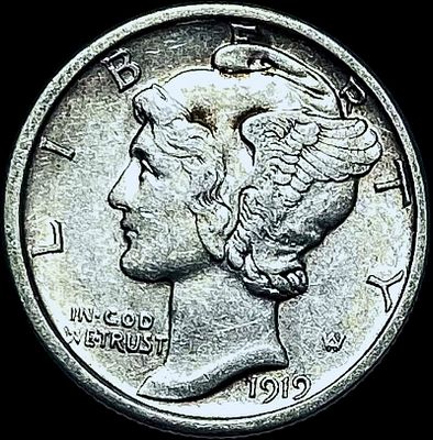 1919-D Mercury Dime CHOICE AU