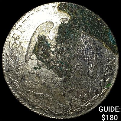 Mexico Silver 1 Peso Punchmarked NEARLY UNCIRCULATED