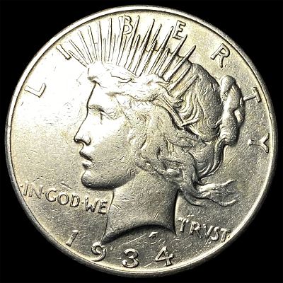 1934-S Silver Peace Dollar NEARLY UNCIRCULATED. 1934-S Silver Peace Dollar NEARLY UNCIRCULATED