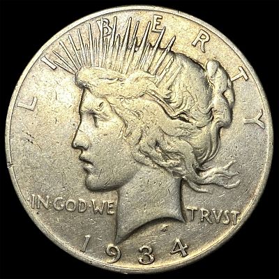 1934-S Peace Silver Dollar LIGHTLY CIRCULATED