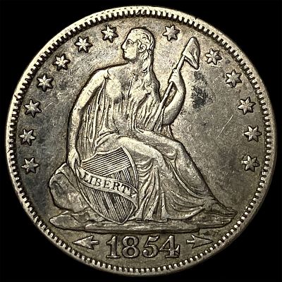 1854 Arrows Seated Liberty Half Dollar NEARLY UNCIRCULATED. 1854 Arrows Seated Liberty Half 