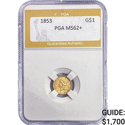 1853 Rare Gold Dollar PGA MS62+