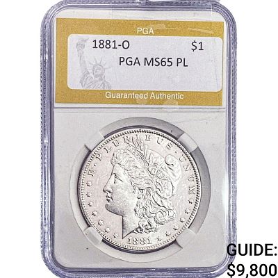 1881-O Morgan Silver Dollar PGA MS65 PL