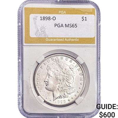 1898-O Morgan Silver Dollar PGA MS65