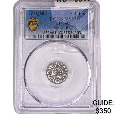 1638 Livonia Silver 1 Solidus PCGS MS63