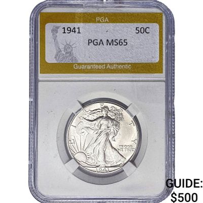 1941 Walking Liberty Half Dollar PGA MS65