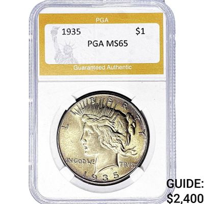 1935 Silver Peace Dollar PGA MS65