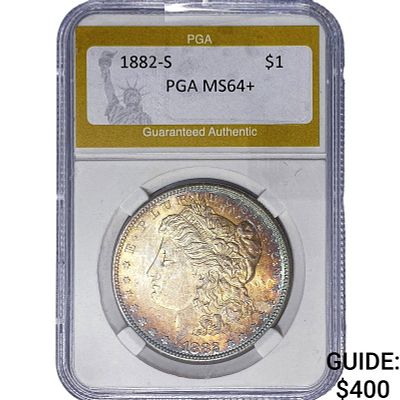 1882-S Morgan Silver Dollar PGA MS64+