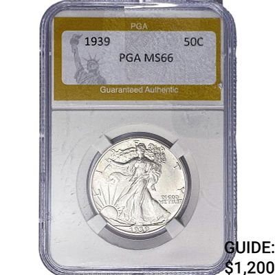 1939 Walking Liberty Half Dollar PGA MS66