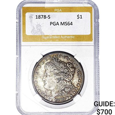 1878-S Morgan Silver Dollar PGA MS64
