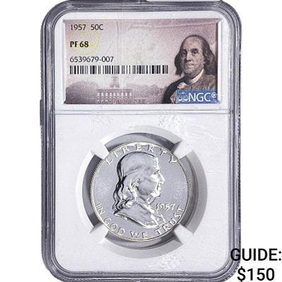 1957 Franklin Half Dollar NGC PF68