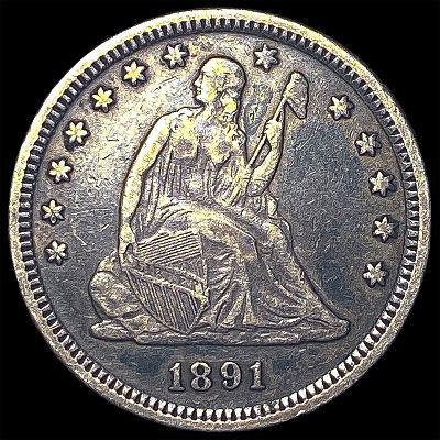 1891 Silver Seated Liberty Quarter NEARLY UNCIRCULATED
