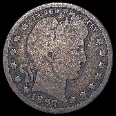 1897-O Barber Silver Quarter NICELY CIRCULATED