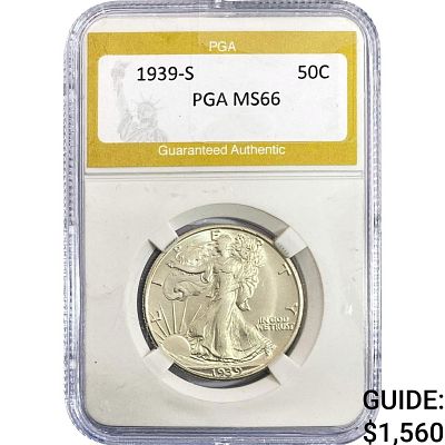 1939-S Walking Liberty Half Dollar PGA MS66