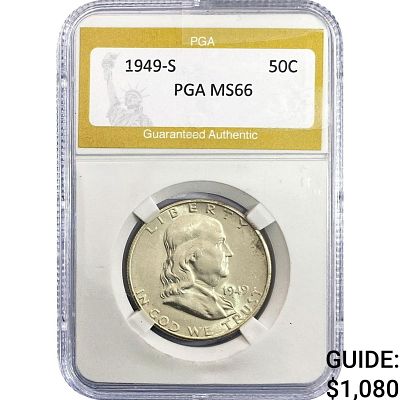 1949-S Franklin Half Dollar PGA MS66