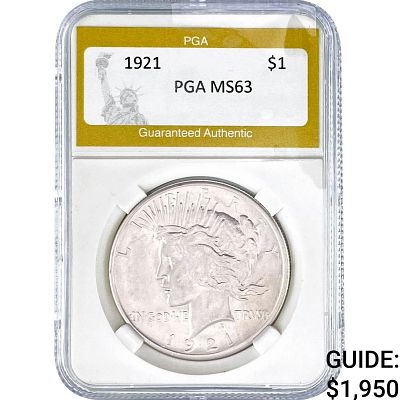 1921 Silver Peace Dollar PGA MS63