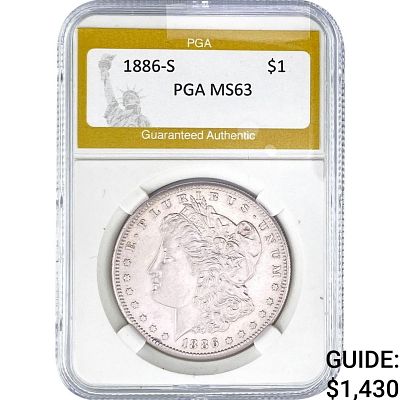 1886-S Morgan Silver Dollar PGA MS63