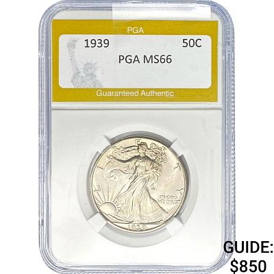 1939 Walking Liberty Half Dollar PGA MS66