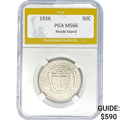 1936 Rhode Island Half Dollar PGA MS66