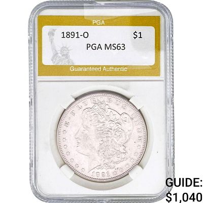 1891-O Morgan Silver Dollar PGA MS63