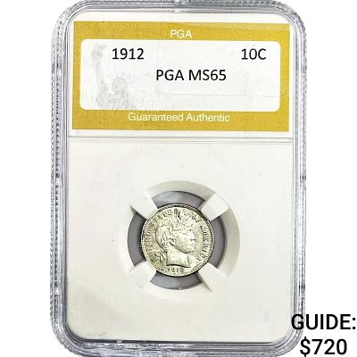 1912 Barber Dime PGA MS65