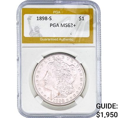1898-S Morgan Silver Dollar PGA MS63+