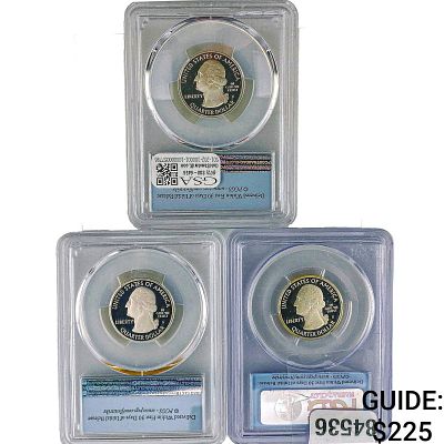 [3Coins] 2012-S,2019-S 25C Silver EI Yunque NP,San Antonio,Lowell PCGS PR70 DCAM. [3Coins] 