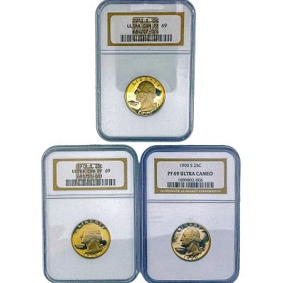 [3 Coins] 1980-S,1979-S,1990-S 25C Washington NGC PF69 Ultra Cameo
