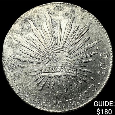 1886 Mexico Silver 8 Reales NEARLY UNCIRCULATED