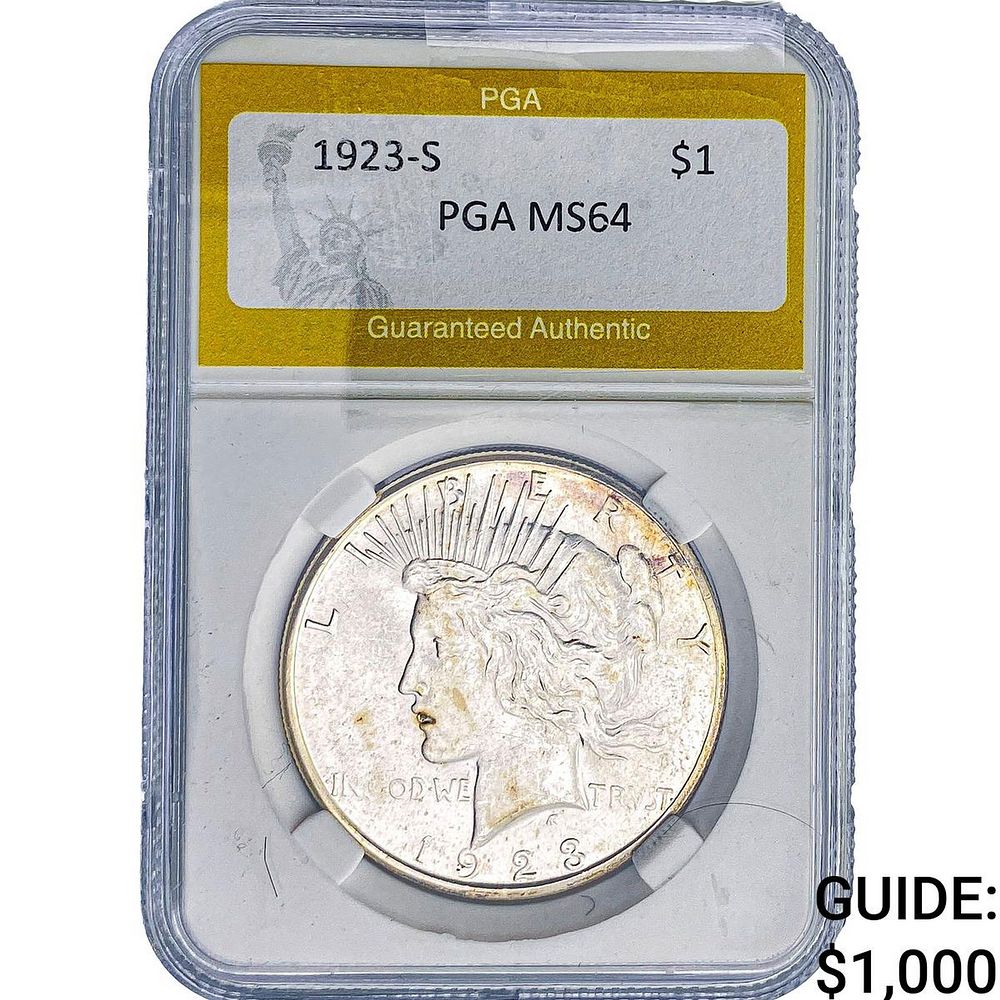 1923-S Silver Peace Dollar PGA MS64