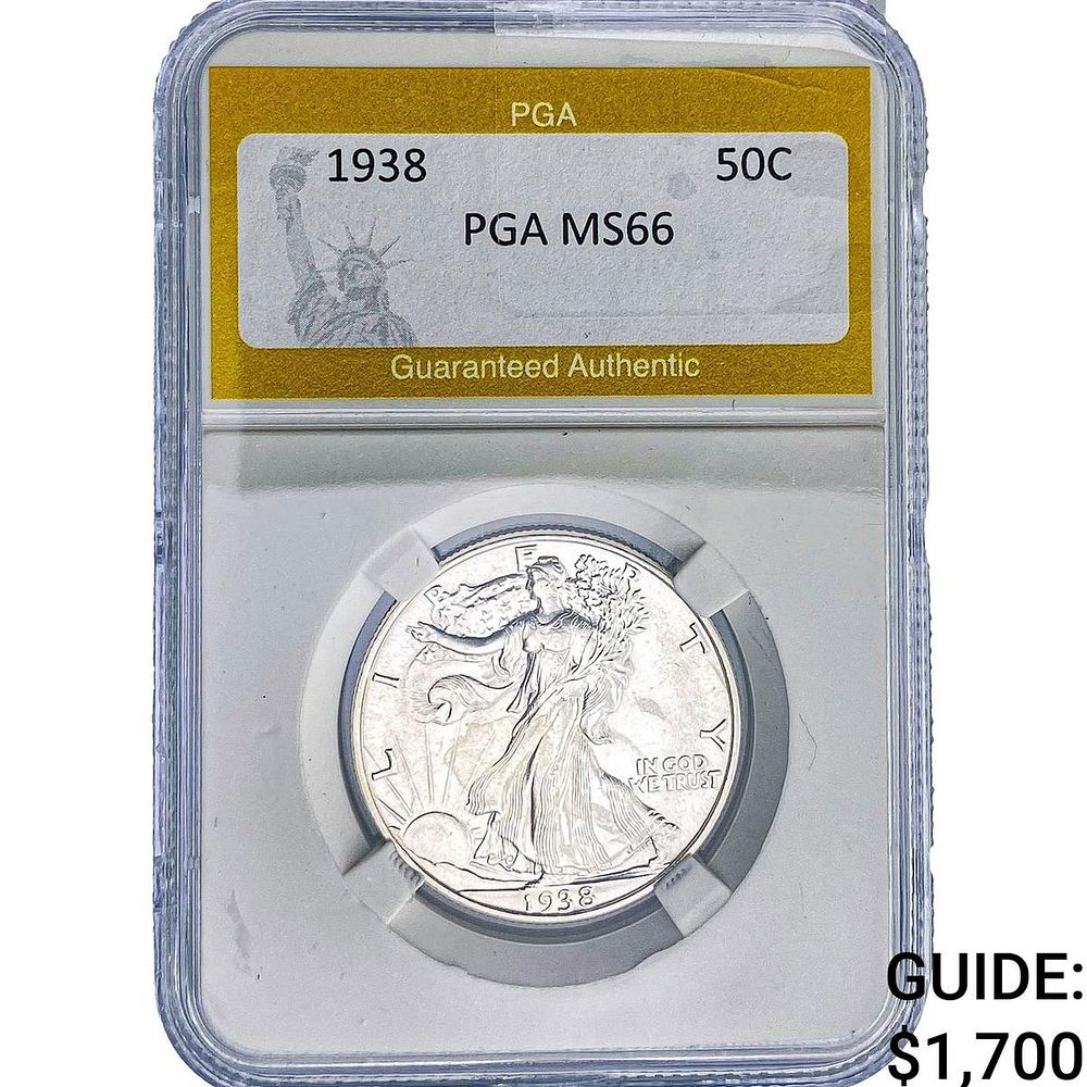 1938 Walking Liberty Half Dollar PGA MS66