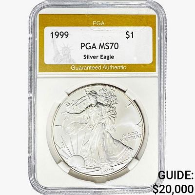 1999 American Silver Eagle PGA MS70