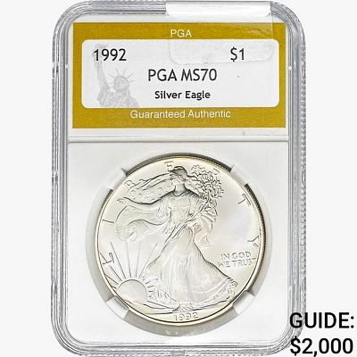 1992 American Silver Eagle PGA MS70