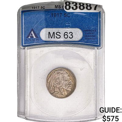 1917 Buffalo Nickel ANACS MS63
