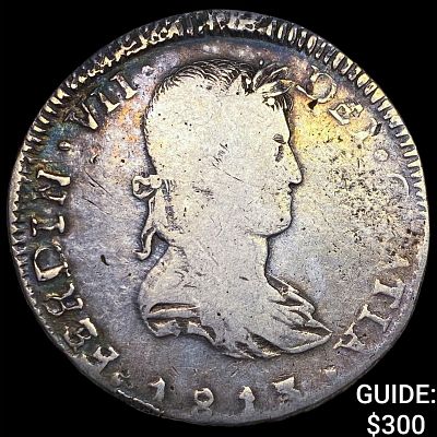 1813 Colonial Spain Silver 8 Reales NEARLY UNCIRCULATED