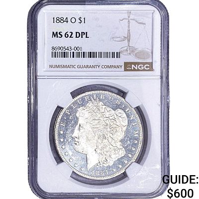 1884-O Morgan Silver Dollar NGC MS62 DPL