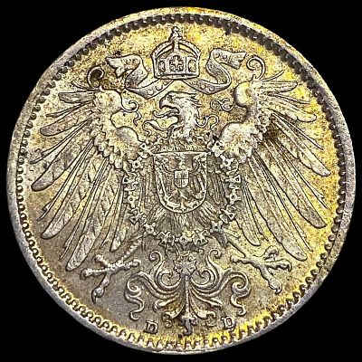 1915 Germany Silver 1 Mark CLOSELY UNCIRCULATED