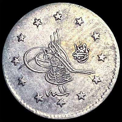 1885 Ottoman Silver 1 Piastre CLOSELY UNCIRCULATED