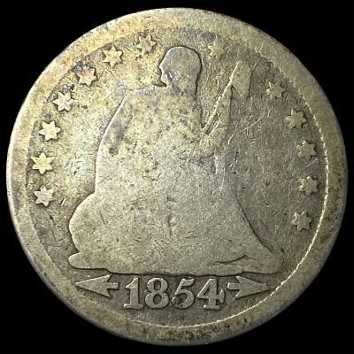 1854 Arrows Seated Liberty Quarter NICELY CIRCULATED