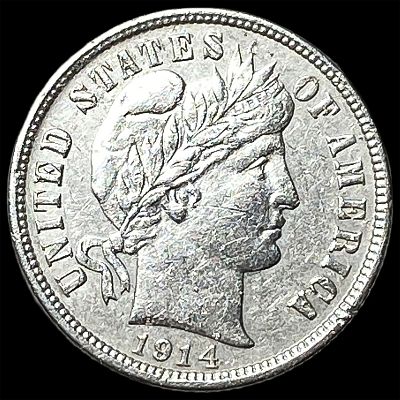 1914-D Silver Barber Dime CLOSELY UNCIRCULATED. 1914-D Silver Barber Dime CLOSELY UNCIRCULATED
