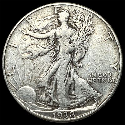 1938-D Silver Walking Liberty Half Dollar NEARLY UNCIRCULATED. 1938-D Silver Walking Liberty 